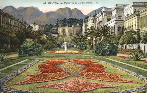 Menton Alpes Maritimes Parterres Jardin Public