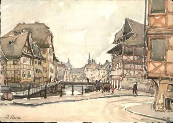 Strasbourg Alsace Aquarell