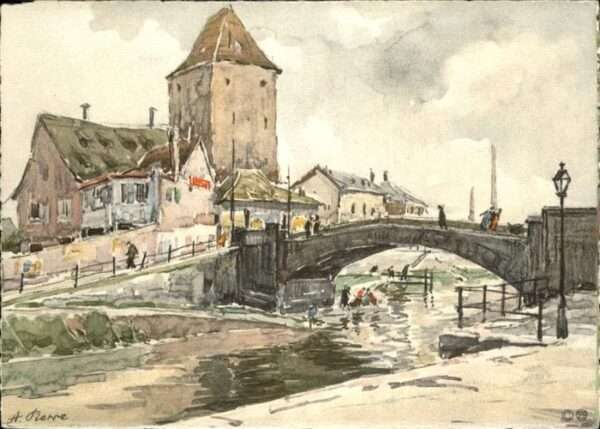 Strasbourg Alsace Aquarell
