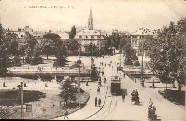 Mulhouse Muehlhausen Entree Ville Strassenbahn Kutsche