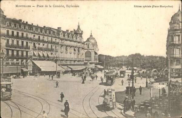 Montpellier Herault Place Comedie Strassenbahn