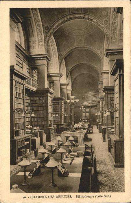 Paris Chambre des Deputes Bibliotheque