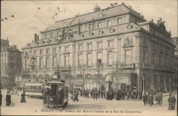 Rouen Theatre Rue Grand Pont Strassenbahn