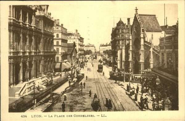 Lyon France Place Cordeliers Straßenbahn