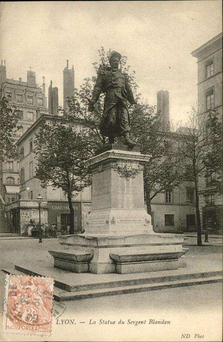 Lyon France Statue Sergent Blandan
