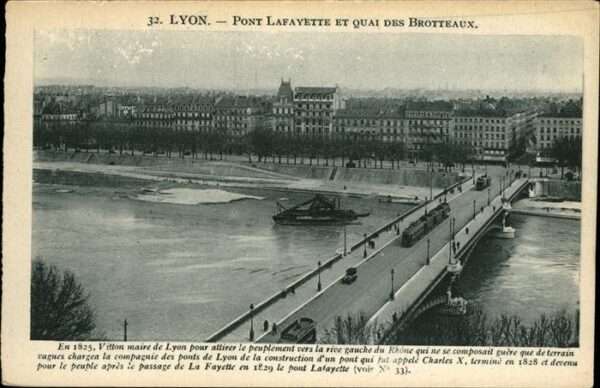 Lyon France Pont Lafayette Quai Brotteaux Schiff St