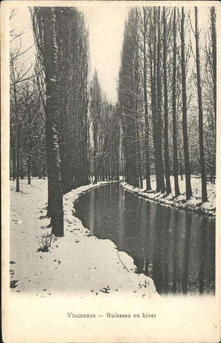 Vincennes Ruisseau en hiver