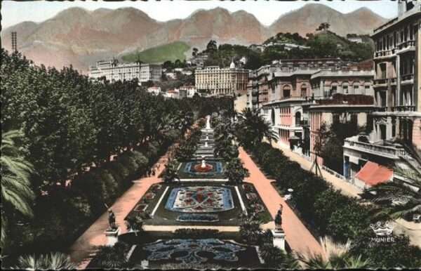 Menton Alpes Maritimes Vue Generale des Jardins Hotels de Sain