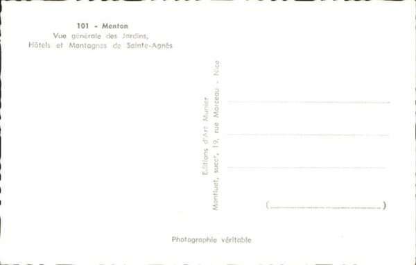 Menton Alpes Maritimes Vue Generale des Jardins Hotels de Sain – Bild 2