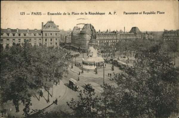 Paris Place Republique Strassenbahn Kutsche