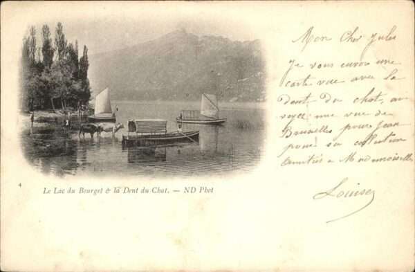 Bourget-en-Huile Lac Kühe Boot