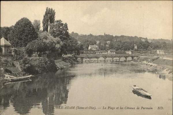L Isle-Adam Plage Coteaux Boot Brücke