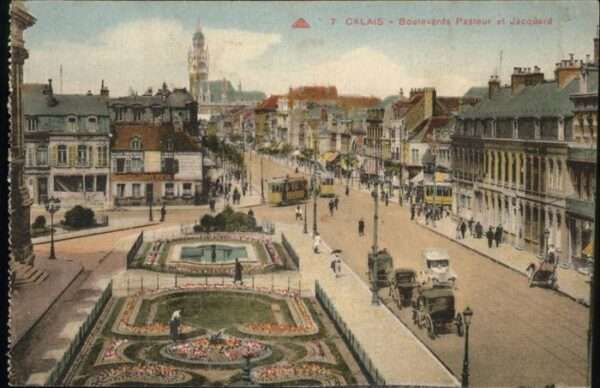 Calais Boulevards Pasteur Jacquard Kutsche Str
