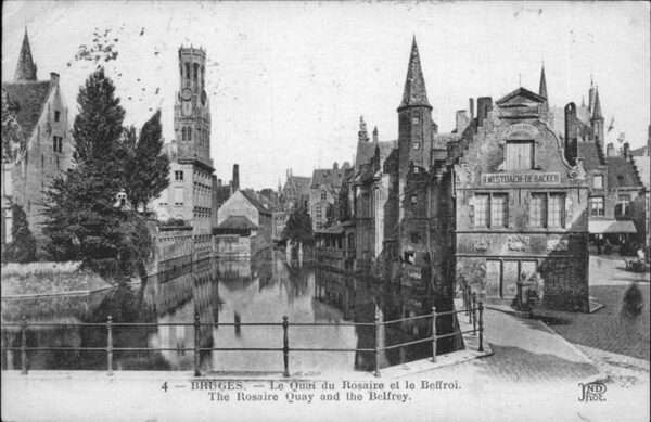 Bruges BRUGGE Belgie Quai du Rosaire Beffroi