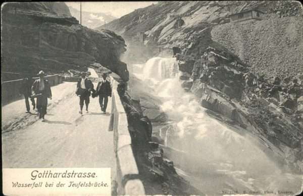 Gotthardpass Wasserfall Teufelsbrücke Gotthardstrass