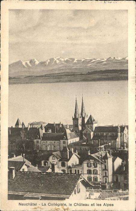 Neuchatel NE Chateau et les Alpes
