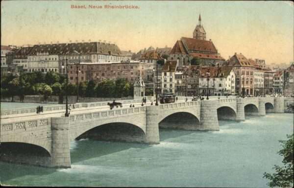 Basel BS Neue Rheinbrücke Strassenbahn Kutsche