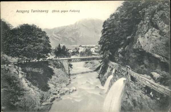 Taminaschlucht Ausgang Taminaweg Brücke