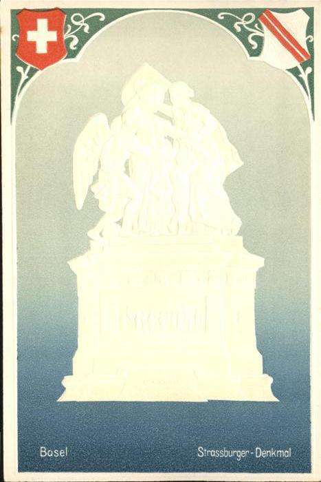 Basel BS Strassburger Denkmal Prägedruck