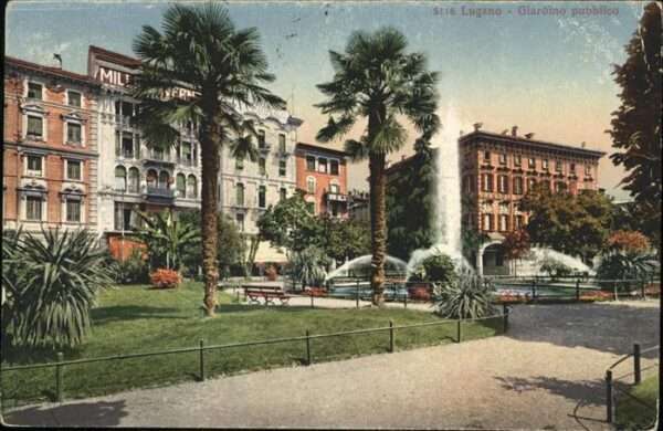 Lugano TI Springbrunnen
