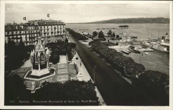 Geneve GE Monument Brunswick Quai Mont Blanc Schi