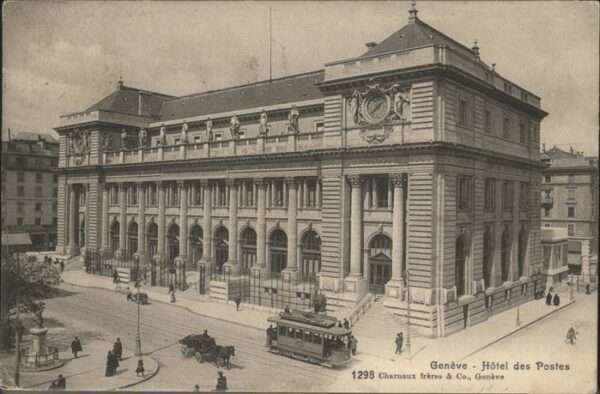 Geneve GE Hotel Postes Strassenbahn Kutsche
