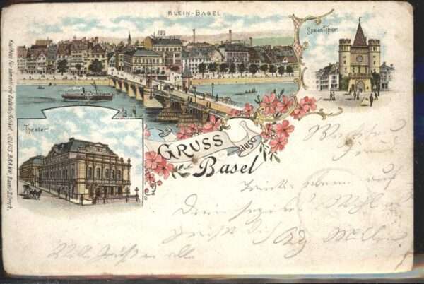 Basel BS Spalentor Theater Brücke Schiff Kutsche