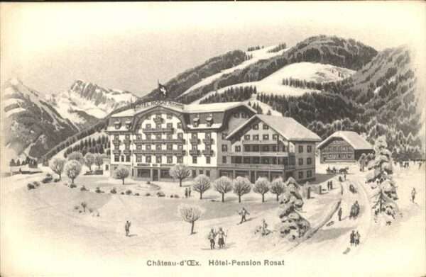 Chateau-d Oex Hotel Pension Rosat Ski Winter