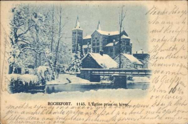 Rochefort Namur Wallonie Eglise prise en hiver