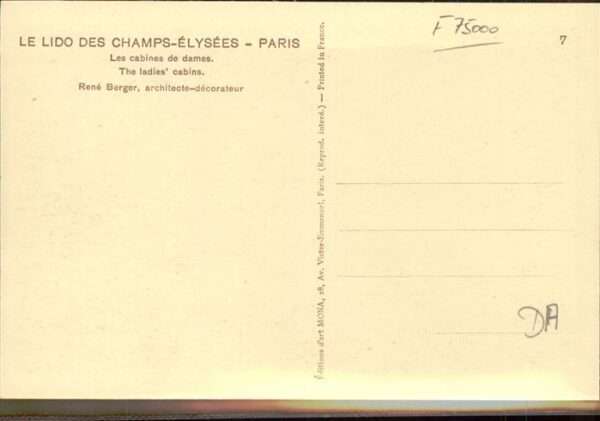 Paris Le Lido des Champs-Elysees Cabines des – Bild 2