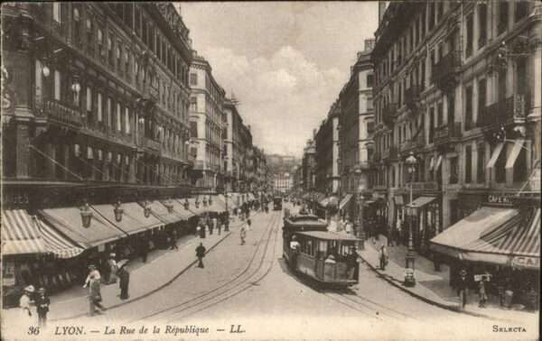 Lyon France Rue Republique Strassenbahn