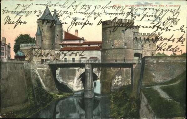Metz  57 Moselle Deutsches Tor Burg, Brücke