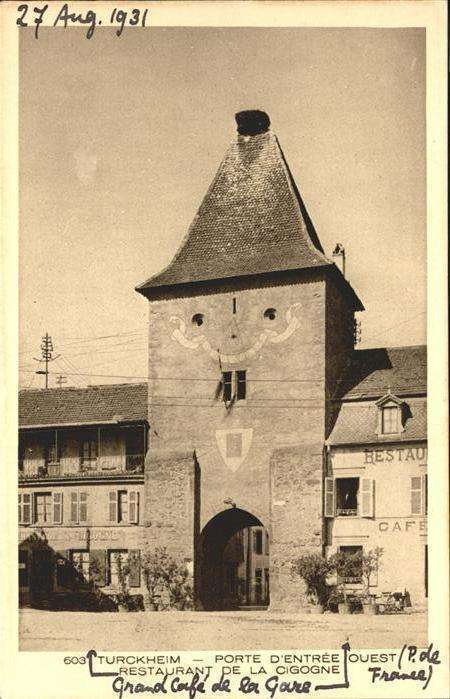 Turckheim Haut Rhin Porte Entree Restaurant Cigogne