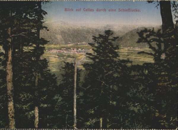 Celles-sur-Durolle Blick auf Celles Schießlucke