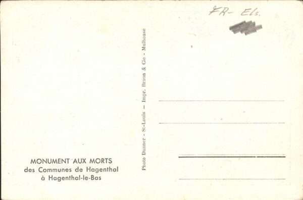 Hagenthal-le-Bas Monument aux Morts – Bild 2