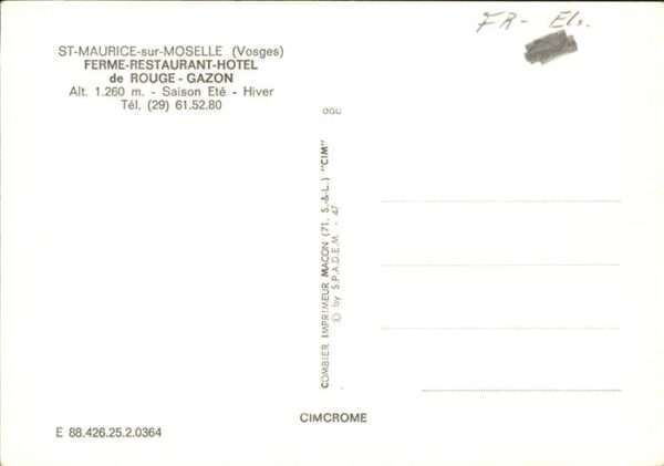 St-Maurice-sur-Moselle 88 Vosges Ferme-Restaurant Hotel de Rouge Gazon Z – Bild 2