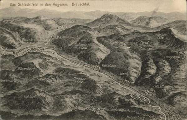 Muehlbach Muenstertal Feldpost Schlachtfeld, Vogelperspektive
