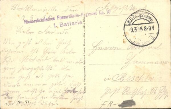 Militaria WK1 Etong Feldpost – Bild 2