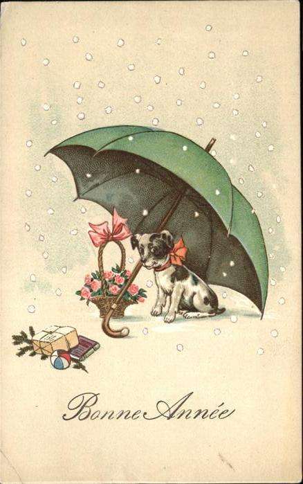 Hunde Neues Jahr Regenschirm