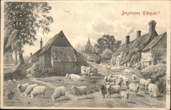 Schafe Kühe Joyeuses Paques