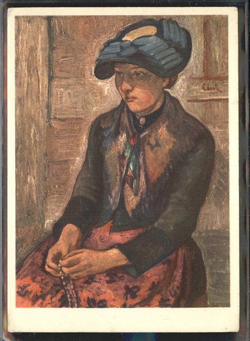 Kuenstlerkarte Alf Cini No 2 Walliser Tracht