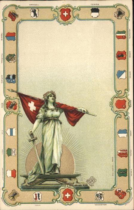 Helvetia Wappen Prägedruck