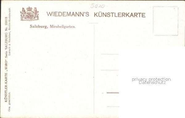 Verlag Wiedemann WIRO Nr. 2380 B Salzburg Mirabellgarten – Bild 2