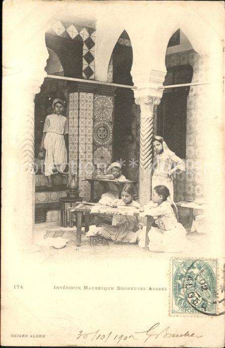 Weberei Typen Kinder Mauresque Brodeuses Arabes