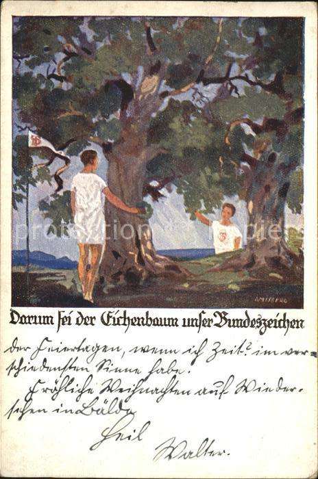 Baeume Trees Künstlerkarte Eichenbaum Bundeszeichen