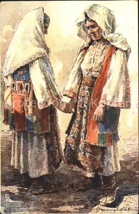 Jugoslawien Yugoslavie Costumes Yougoslaves Künstlerkarte V. M