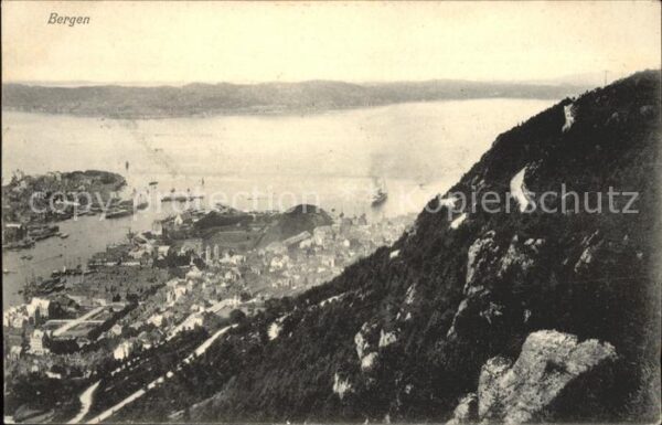 Bergen Norwegen Panorama Hafen