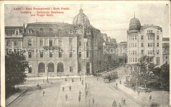Lemberg Lwow Lviv Galizische Sparkasse und Prager Bank St