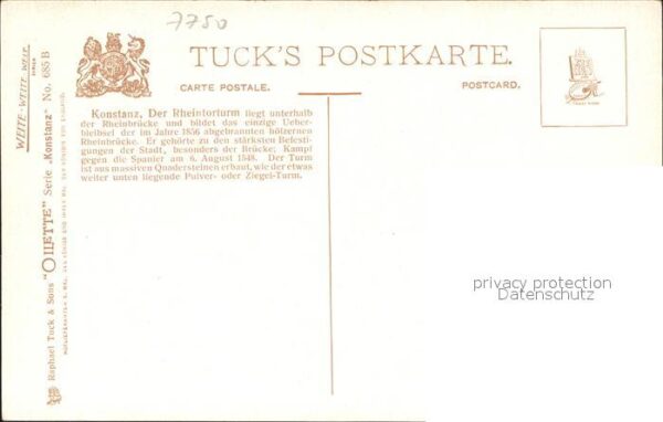 Verlag Tucks Oilette Nr. 685 B Konstanz Rheintorturm – Bild 2