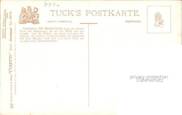 Verlag Tucks Oilette Nr. 685 B Konstanz Rheinbrücke – Bild 2